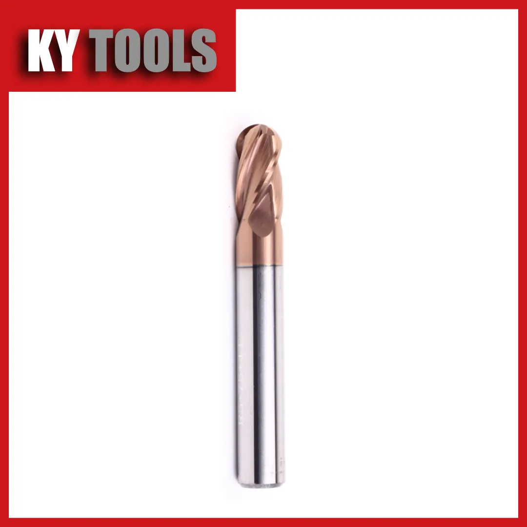 Solid carbide ball nose end mill for CNC machining